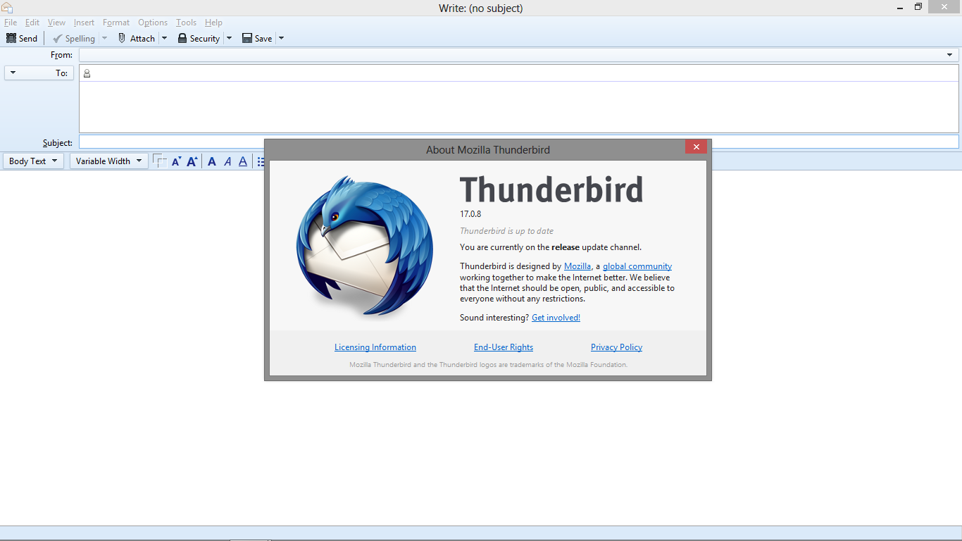 thunderbird 17.0.8